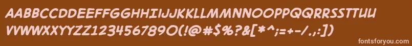 Digitalstrip2.0BbBold Font – Pink Fonts on Brown Background