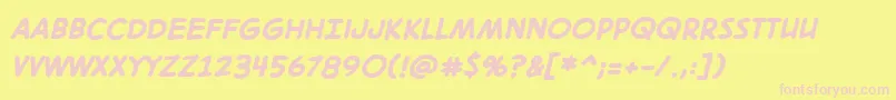 Digitalstrip2.0BbBold Font – Pink Fonts on Yellow Background