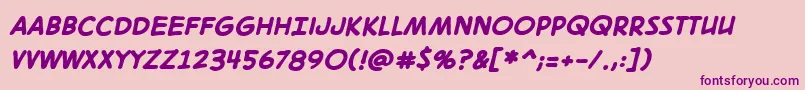 Digitalstrip2.0BbBold Font – Purple Fonts on Pink Background