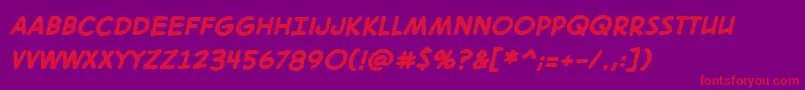 Digitalstrip2.0BbBold Font – Red Fonts on Purple Background