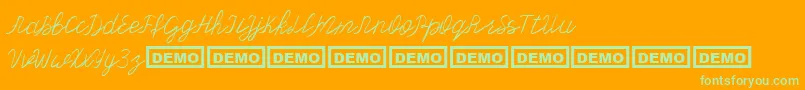 Olster Font – Green Fonts on Orange Background