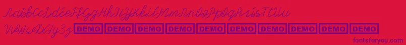 Olster Font – Purple Fonts on Red Background