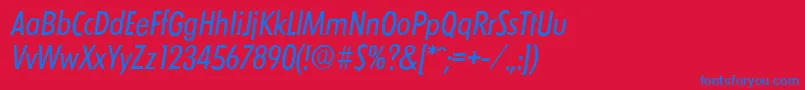 LimerickcdserialItalic Font – Blue Fonts on Red Background