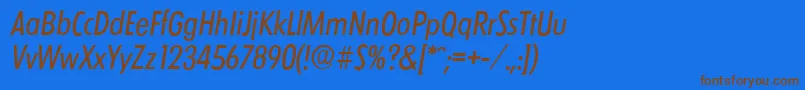 Шрифт LimerickcdserialItalic – коричневые шрифты на синем фоне