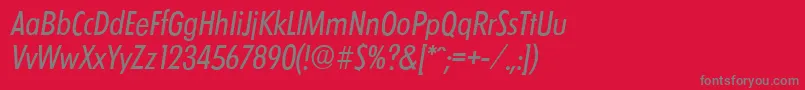 LimerickcdserialItalic Font – Gray Fonts on Red Background