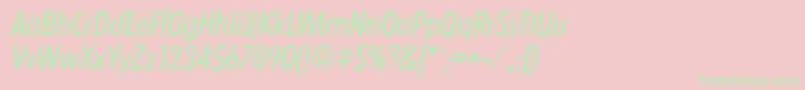 LimerickcdserialItalic Font – Green Fonts on Pink Background