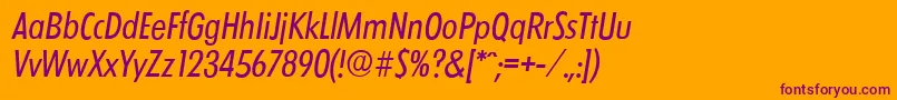 LimerickcdserialItalic Font – Purple Fonts on Orange Background