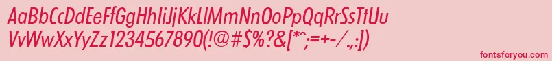 LimerickcdserialItalic Font – Red Fonts on Pink Background