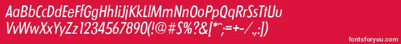 LimerickcdserialItalic Font – White Fonts on Red Background