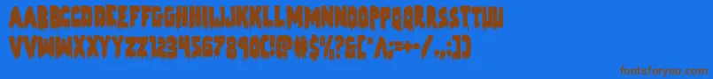 Zombiecontrolcond-Schriftart – Braune Schriften auf blauem Hintergrund