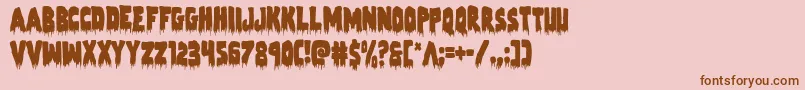 Zombiecontrolcond-Schriftart – Braune Schriften auf rosa Hintergrund