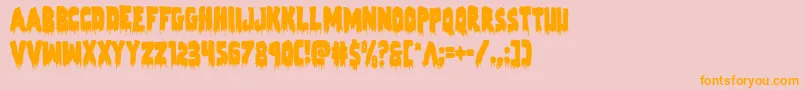 Zombiecontrolcond-Schriftart – Orangefarbene Schriften auf rosa Hintergrund