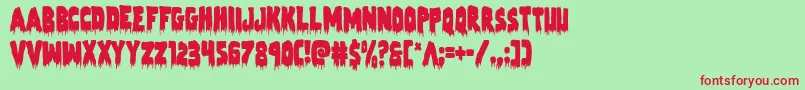 Zombiecontrolcond Font – Red Fonts on Green Background