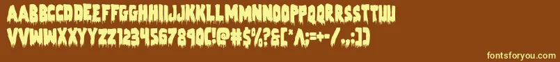 Zombiecontrolcond Font – Yellow Fonts on Brown Background