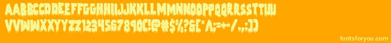 Zombiecontrolcond-Schriftart – Gelbe Schriften auf orangefarbenem Hintergrund