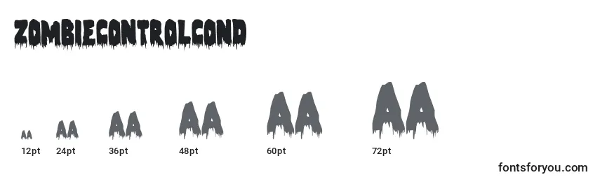 Размеры шрифта Zombiecontrolcond
