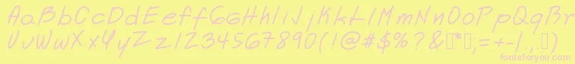 Astrid Font – Pink Fonts on Yellow Background