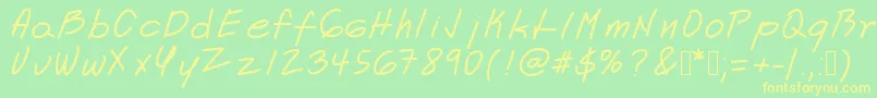 Astrid Font – Yellow Fonts on Green Background