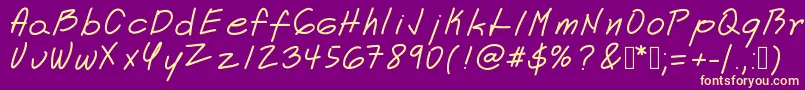 Astrid Font – Yellow Fonts on Purple Background