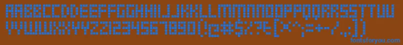 TrsMillionRg Font – Blue Fonts on Brown Background