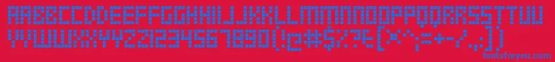 TrsMillionRg Font – Blue Fonts on Red Background