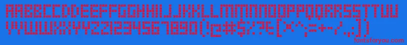 Fonte TrsMillionRg – fontes vermelhas em um fundo azul