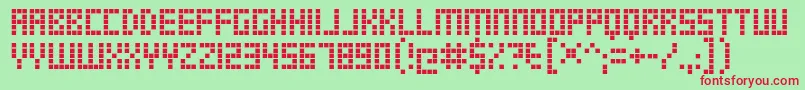 TrsMillionRg Font – Red Fonts on Green Background