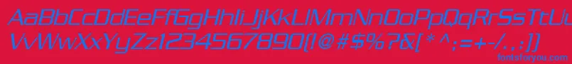 フォントBoostLightSsiLightItalic – 赤い背景に青い文字