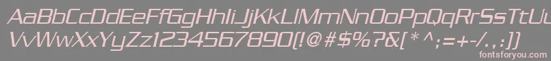 フォントBoostLightSsiLightItalic – 灰色の背景にピンクのフォント