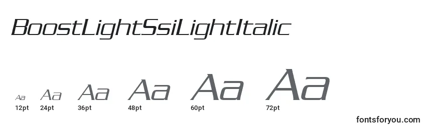 Размеры шрифта BoostLightSsiLightItalic