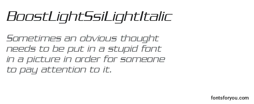 Review of the BoostLightSsiLightItalic Font