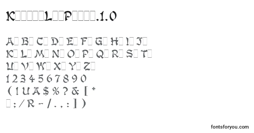 Шрифт KanbanLetPlain.1.0 – алфавит, цифры, специальные символы