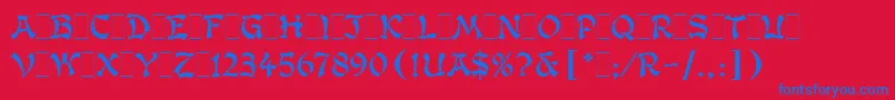 KanbanLetPlain.1.0 Font – Blue Fonts on Red Background