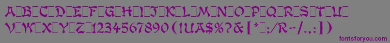 KanbanLetPlain.1.0 Font – Purple Fonts on Gray Background