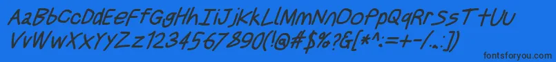 Justbreathebdobl7 Font – Black Fonts on Blue Background