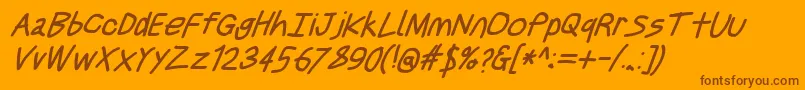 Justbreathebdobl7 Font – Brown Fonts on Orange Background