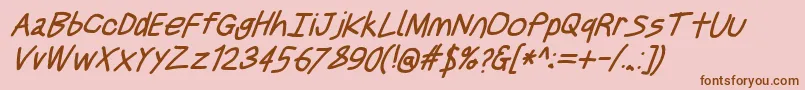 Justbreathebdobl7 Font – Brown Fonts on Pink Background