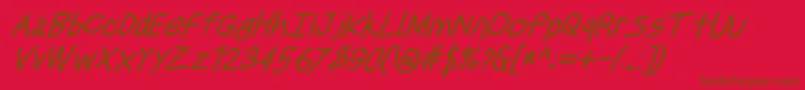 Justbreathebdobl7 Font – Brown Fonts on Red Background