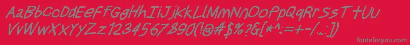 Justbreathebdobl7 Font – Gray Fonts on Red Background