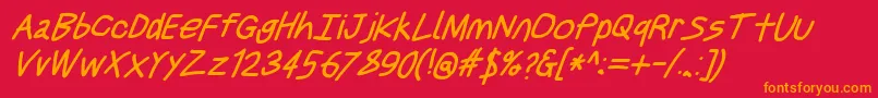 Justbreathebdobl7 Font – Orange Fonts on Red Background