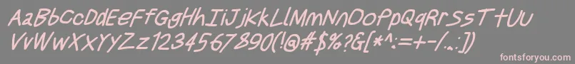 Justbreathebdobl7 Font – Pink Fonts on Gray Background