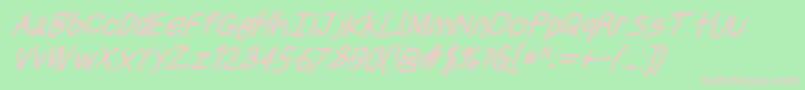 Justbreathebdobl7 Font – Pink Fonts on Green Background