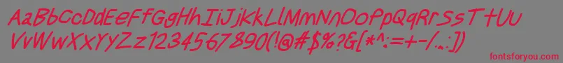 Justbreathebdobl7 Font – Red Fonts on Gray Background