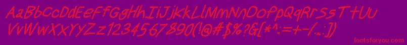 Justbreathebdobl7 Font – Red Fonts on Purple Background