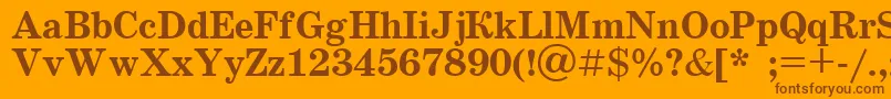 Schoolbook.KzBold Font – Brown Fonts on Orange Background