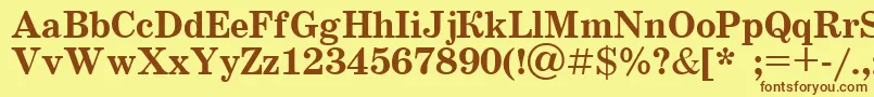 Schoolbook.KzBold Font – Brown Fonts on Yellow Background