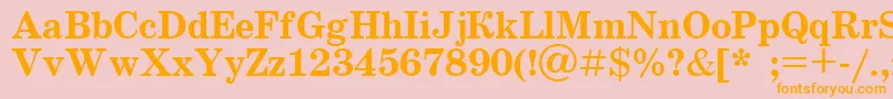 Schoolbook.KzBold Font – Orange Fonts on Pink Background
