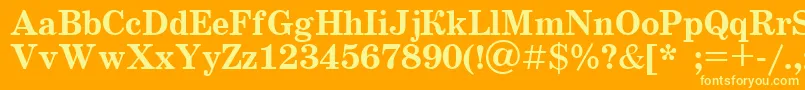 Schoolbook.KzBold Font – Yellow Fonts on Orange Background