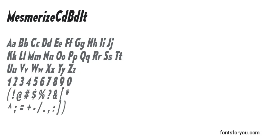 Шрифт MesmerizeCdBdIt – алфавит, цифры, специальные символы