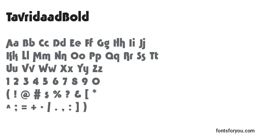 Fuente TavridaadBold - alfabeto, números, caracteres especiales